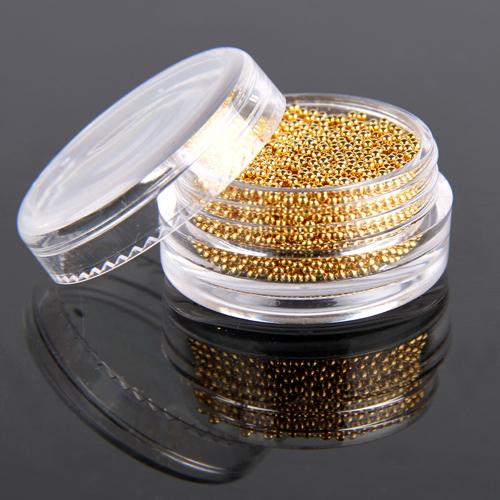 1800pcs High Quality Gorgeous Golden Silver Color Cute Bean Fashion Nail Art Tips Micro Caviar Beads Decor Manicure