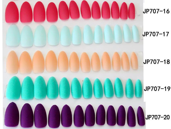 Fake Nails 24pcs Detachable Matte Colored False Nail Tips For Nail Extension Manicure DIY press on Fake False Nails