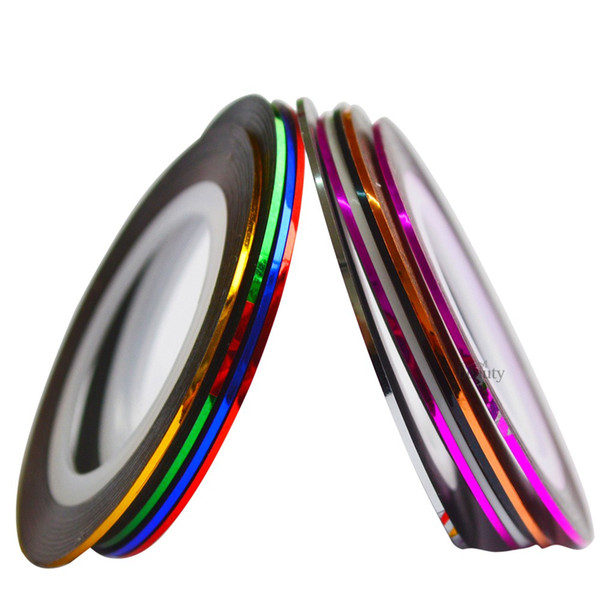 10pcs/Lot Color Glitter Nail Striping Line Tape Sticker Set Nail Art Decorations DIY Tips For Polish Gel Manicure NC391