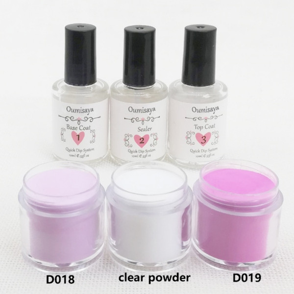 Oumisaya dipping powder system 6pcs/set, 10g/jar healthy nail dipping powder clear powder nails.