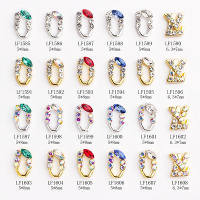20pcs/lot Glitter Rhinestones Metal Gold stick Gold Silver Copper For Nails Design Charms Manicure 3D Nail Art Decorations
