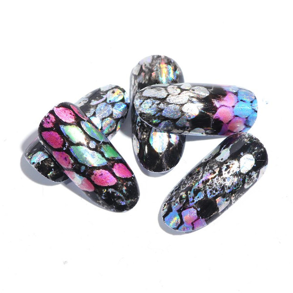16pcs Snake Design Nail Foils Holographic Starry Sky Foil Transfer Sticker 20*4cm Manicure Nail Art Decals