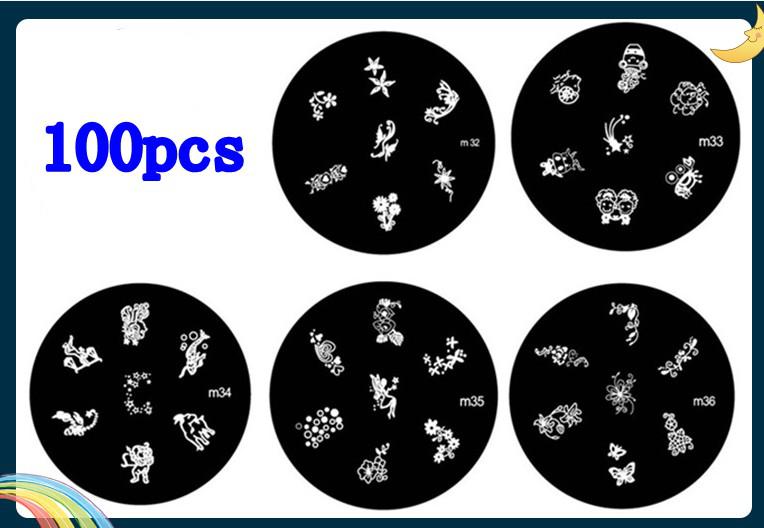100pcs Freeshipping DIY Nail Polish Stamper Set Stamping Nail Art Kit Nail Stamp