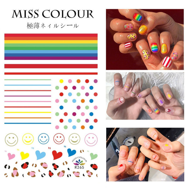 Fashion Sticker Designs Nail Stickers Decals cute Cartoon Nail Art DIY Decorations cartoon Wraps Flakes Decals ins