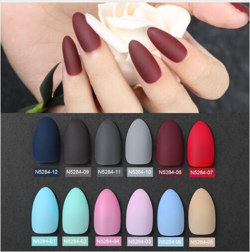 Nail Art Manicure 24pcs Matte Tips For False Nails Fake Nails Forms For Extension Manicure Art for False Nails