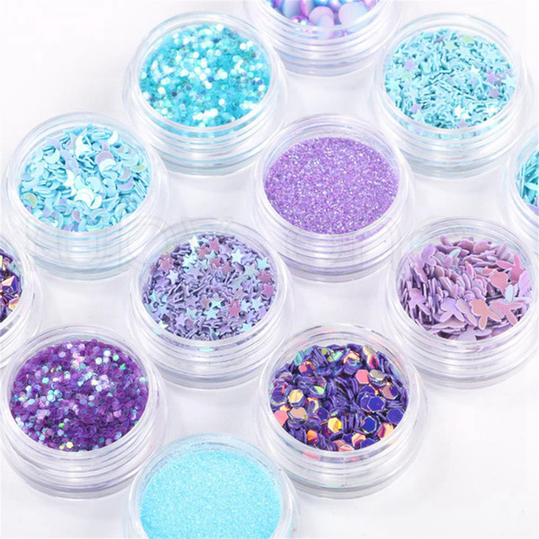 Mermaid Half Pearls Star Laser Sequins Glitters Nail Art Decorations Eye Shadow Eye Makeup DIY Design Nail Art Tool 12pcs/lot RRA1603