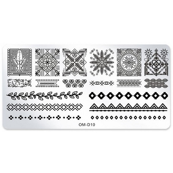 Nail Stamping Plates 1Pc Stamp Nail Art Steel Plates Geometric Pattern Stamping Plate 25 Styles Manicure Template Tools D10