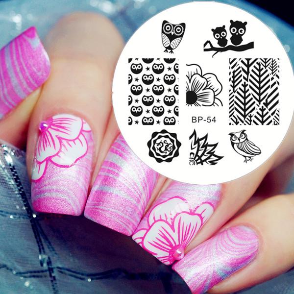 Wholesale-Cute Owls Nail Art Stamping Stamp Template Image Plate BORN PRETTY BP54