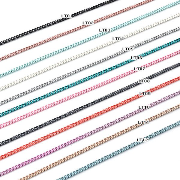 50CM Super Fine Nail Chain Metal Alloy Nail Art Deco Color Nail Accessories Accessories A total of 12 colors