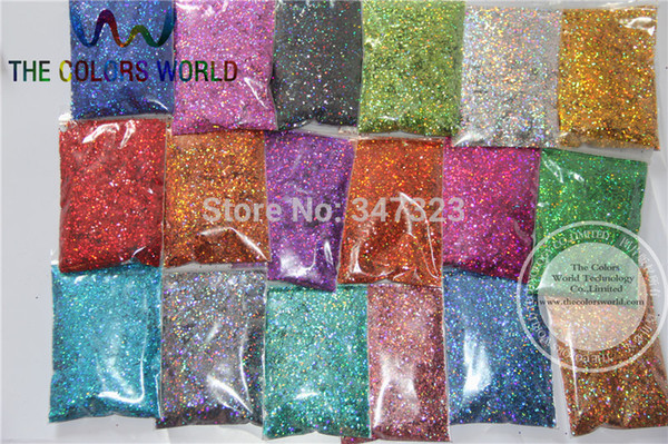 Wholesale- 24 Laser Holographic Colors 1MM Laser Glitter Spangles for nail design,art and craft accessories