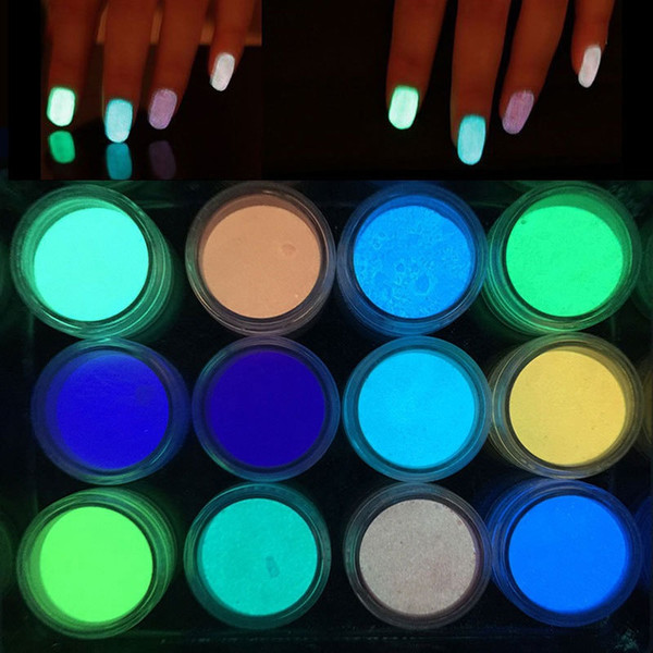 Luminous Fluorescent Nail Powder Super Bright Glow at Night Nails Glitter DIY Nails Art Beauty Salon Supplies