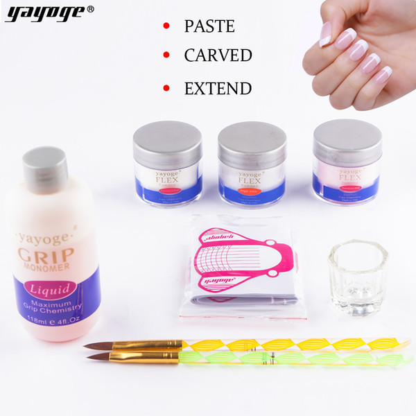 Yayoge Acrylic Powder 15g 3 Colors Acrylic liquid 60ml for Nail Extensions Nail Builder Professional Acrylic System with Nail Form