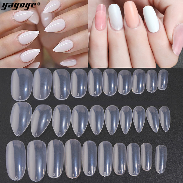 Yayoge False Nail Tips 500PCS Oval Round Style Drop type Acrylic False Nail Art Tips Full Cover Fake Artificial Nails Tip Decorations