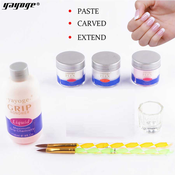 Yayoge Acrylic Powder 15g 3 Colors Acrylic liquid 60 ml for Nail Extensions Nail Builder Professional Acrylic Nail System with Glass Cup