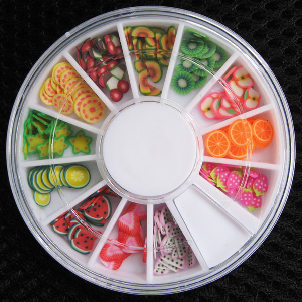 3D Polymer Clay Tiny Fimo Fruit Slices Wheel Nail Art DIY Designs Wheel Nail Art Decorations Wholesale Cool Nails Beauty Gift