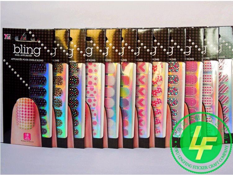 Nail Wraps Tip Nail Art Decal Manicure Leopard grain color drill 3d bead drill nail stickers