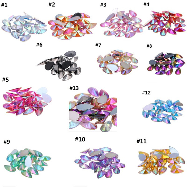 4x8mm Acrylic Flat Back Marquise Earth Facets Clear Crystal AB Acrylic Horse eye Shape Rhinestone Nail art diamond DIY