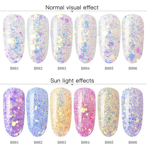 Light Chameleon Color Changing Nail Glitter Sequins Colorful Sparkly Manicure DIY Nail Art 3D Decoration holographic Glitter art