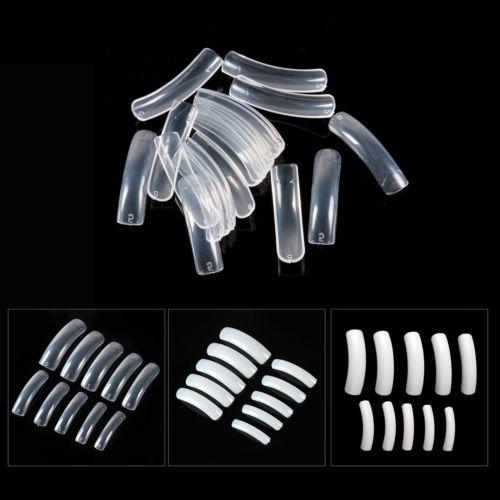 500 PCS Clear White Natural Half False Salon Nail Tips Acrylic Gel Nail Art Tool