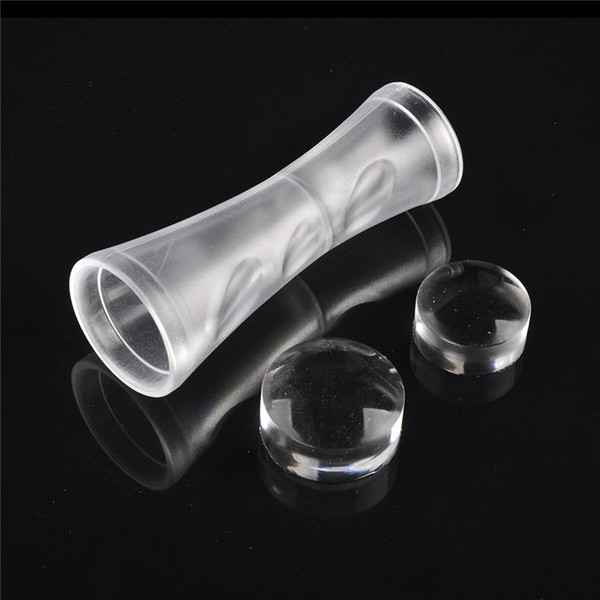 Double-end Nail Art Stamper Pure Clear Jelly Silicone Nail Art Stamper Scraper 2.4cm 2.8cm Nail Stamp Stamping Tool 0603050