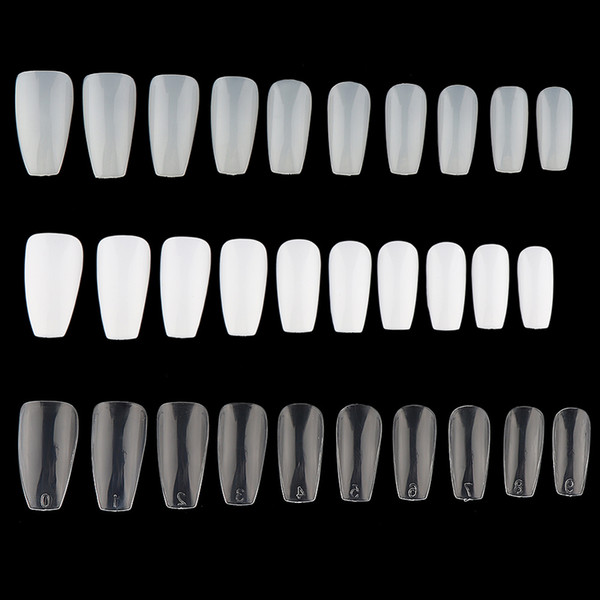 100/600Pcs Ballerina False Nails Long Coffin Shape Full Cover False Fake Nails DIY Art Tips Beauty Manicure Decoration Tools