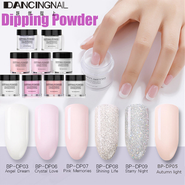 10ml Dipping Powder Gradient French Nail Natural Color Holographic Glitter Without Lamp Cure Nail Art Decorations