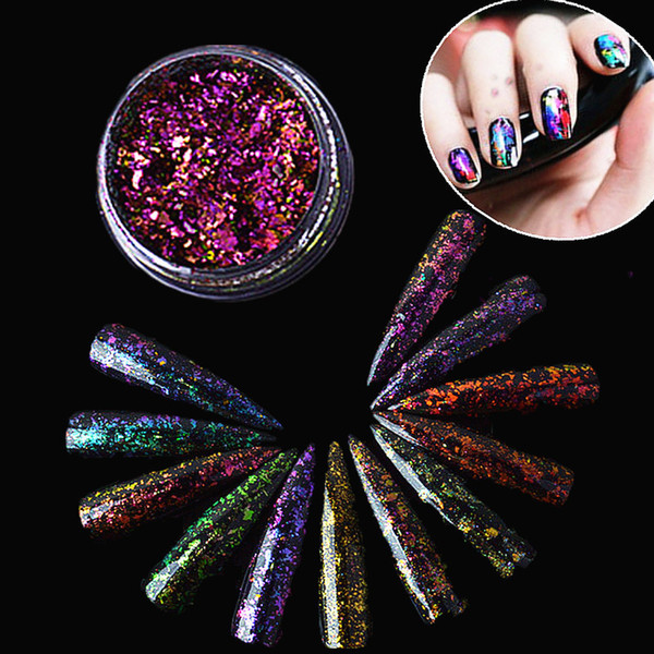 17 Colors 2g/Box Nail Art Glitter Powder Chameleon Nail Paillette Flakes Ultra-thin Nail Art Glitter Sequins Powder Decoration