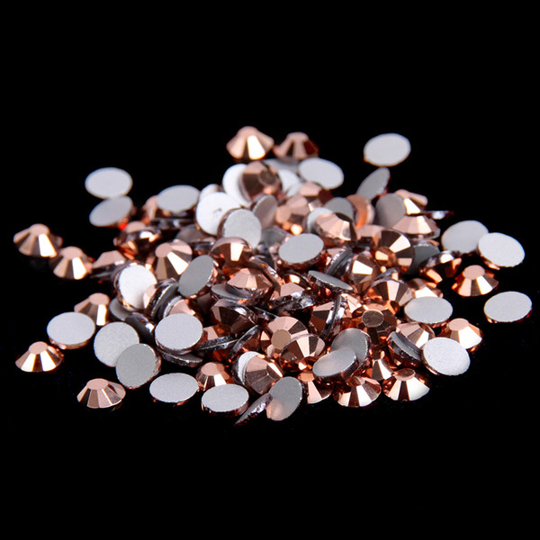 Rose Gold Non Hotfix Crystal Rhinestones For Nails Art Decoration SS3-SS10 Flatback Glue On Strass Stones DIY Crafts Garments