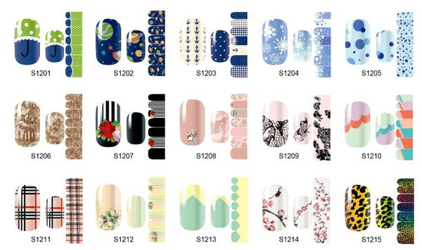 36pcs/lot each pc All posted 14 stickers nail applique Nail sticker S1201-S1256 S series professional nail art care hot package 145*75mm hot