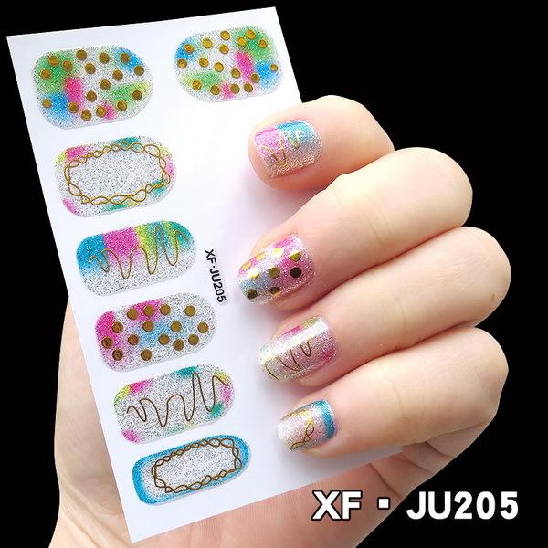 1 Sheet 3D Sticker Onions Glitter Powder Circle Shine Nail Art Stickers Decals Create Mirror Powder