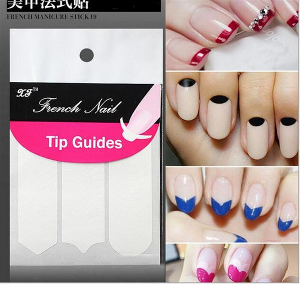 DIY Nails Sticker Tips Guide French Manicure Nail Art Decals Form Fringe Guides Beauty Tools X091