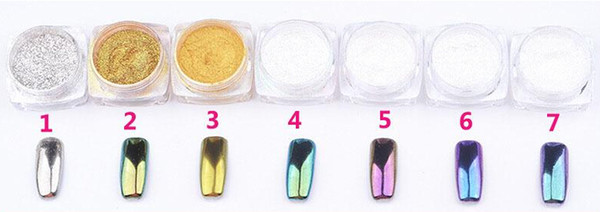 2016 Newest Colorful Nail Glitter Powder Shinning Mirror Effect Nail Makeup Powder Nail Art DIY Chrome Pigment Glitters With Two Brushes