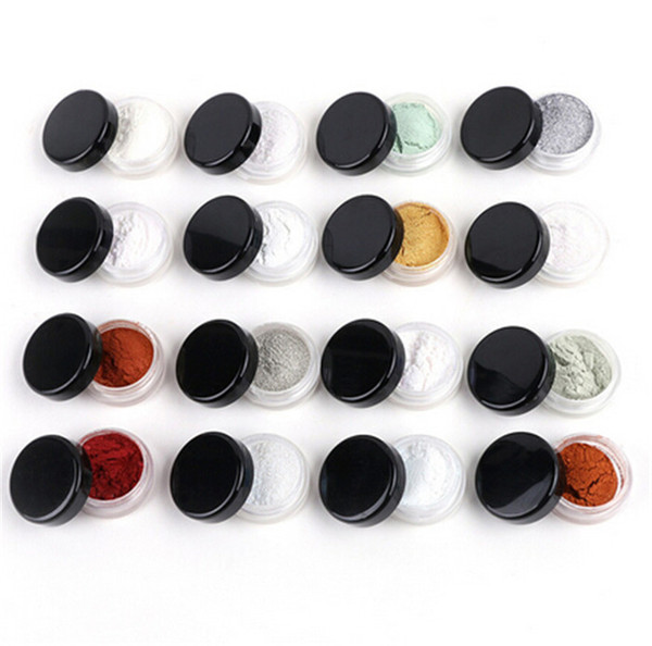 Wholesale price 16 colors Available Nail Glitter Powder 1g Shinning Mirror Effect Nail Makeup Powder Nail Art with Brush