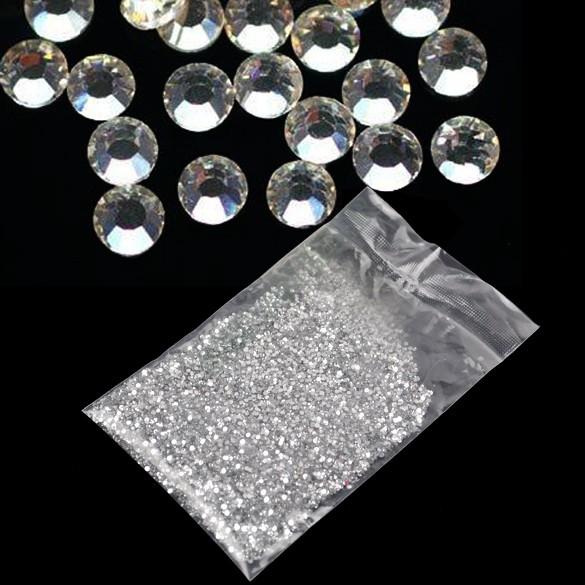 Hot Selling!2014 new 20000pcs Clear Glitter 1.5mm Hot Crystal Rhinestone Fix Rhinestone 3d Nail Art Decoration b014 5915