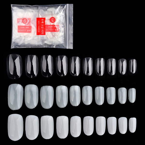 600pcs/set nail salon short acrylic fake nails round nail designs Painted french manicure free shipping