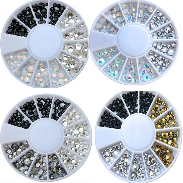 1 wheel Crystals SS6/SS8/SS10/SS16 Small 4Sizes Rhinestones - flat back rhinestone gems charms stones non hotfix for nail art