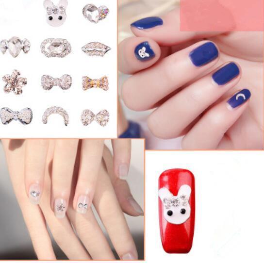 F313-1 Nail Art Rhinestones Decorations Alloy Pearl Crystal Accessories Sticker Decals For Nails Makeup