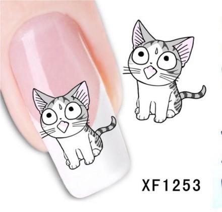 10pcs/lot Fashion 3D Design cute DIY cartoon colorful diamonds Tip Nail Art Nail Sticker Nails Decal Manicure nail tools XF1253