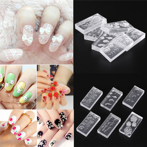 Fashion nail art 3D carved crystal A carved mold 6 sets of mixed nail supplies Nail Art Templates NailArt & Salon MG0212002