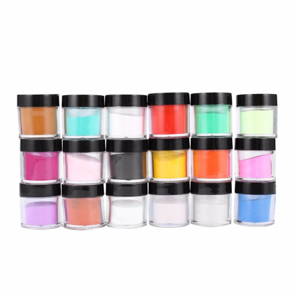 18 Color Nail art acrylic powder Decorate Manicure Powder Acrylic UV Gel Nail Polish Kit Art Set Selling Best Selling