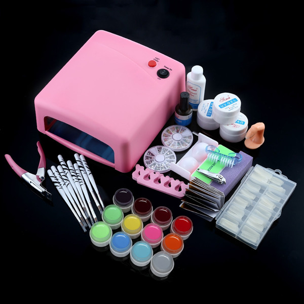 Nail Art Tool Kit UV Gel Nail Tools Full Set 36W Cure Lamp Dryer Retail and Wholesale