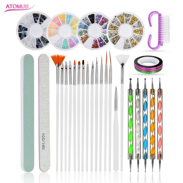 Professional Nail Art Kit Sets Manicure Nail Care Adornment Complete Nail Tools Treatments Salon Painting Dotting Pen Tools