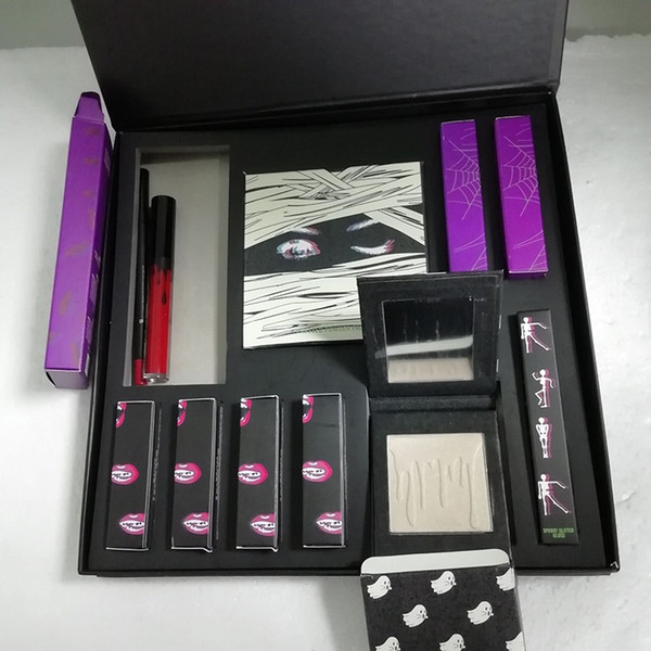 2018 Kylie Cosmetics Halloween Collection Makeup Set 3D Limited Edition Bundle Eyeshadow Go Ghost Highlighter Bite Me Devil Matte Lipgloss