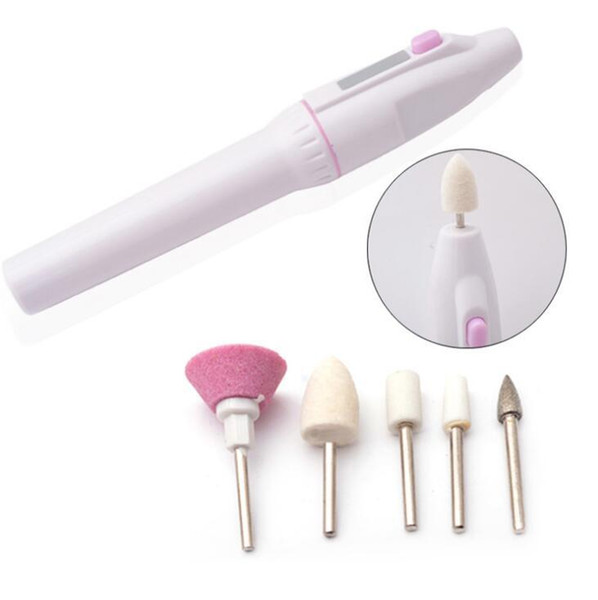 Professional Electric Manicure Nail Art File Drill Art Salon Manicure Pen Tool 5bits/Set Polish Feet Care Product Nail Tools 50sets