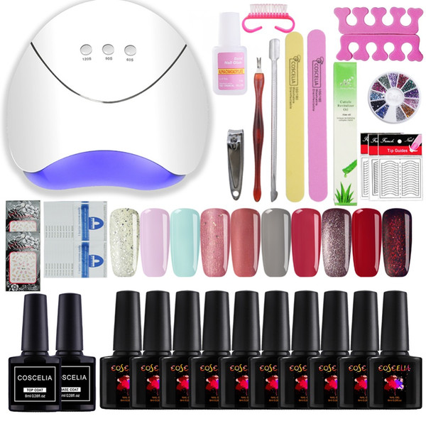 Nail Kit 36W UV Lamp Dryer With 10pcs Nail Gel Polish Soak Off Manicure Products Lasting Gel Polish Kit For Art Tools