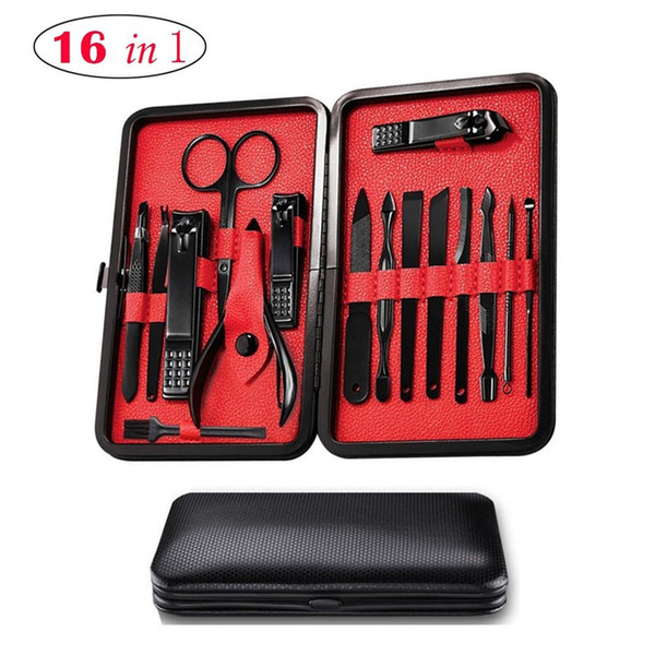 16 In 1 Manicure Pedicure Set Nail Clippers Stainless Steel Professional Pedicure Kit Nail Scissors Grooming Kit