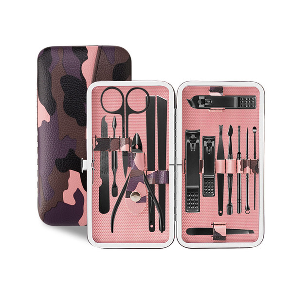 Home Manicure Set & Kit Stainless Steel Nail Clipper Nail File Cuticle Pusher Makeup Scissor Care Tools Pedicure Sets