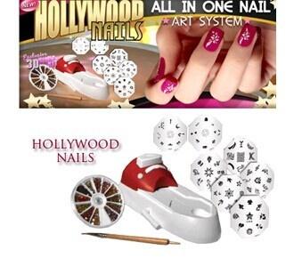 Hollywood nail art system all in one set salon quality designs to manicure for nail polish stamping