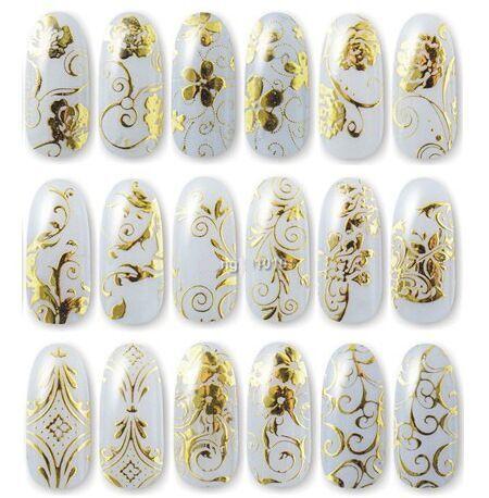 Nail foils 3D Solid Emboss Gold set decals all posted nail supplies nails art nail tips free shipping