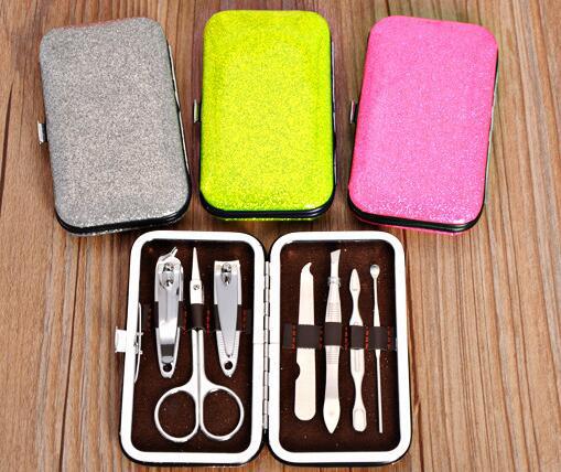 7 in 1 Portable Manicure Set Professional Nail Clipper Finger Plier Grooming Kit Pedicure Scissors Knife Nails Art Care Tool